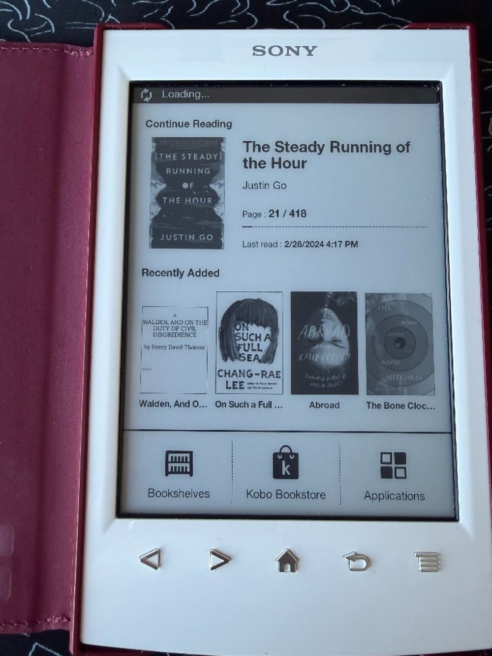 Sony Reader Wi-Fi PRS-T2 white with burgundy cover